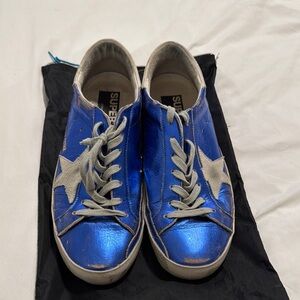 Golden Goose Superstar Blue Metallic Sneakers